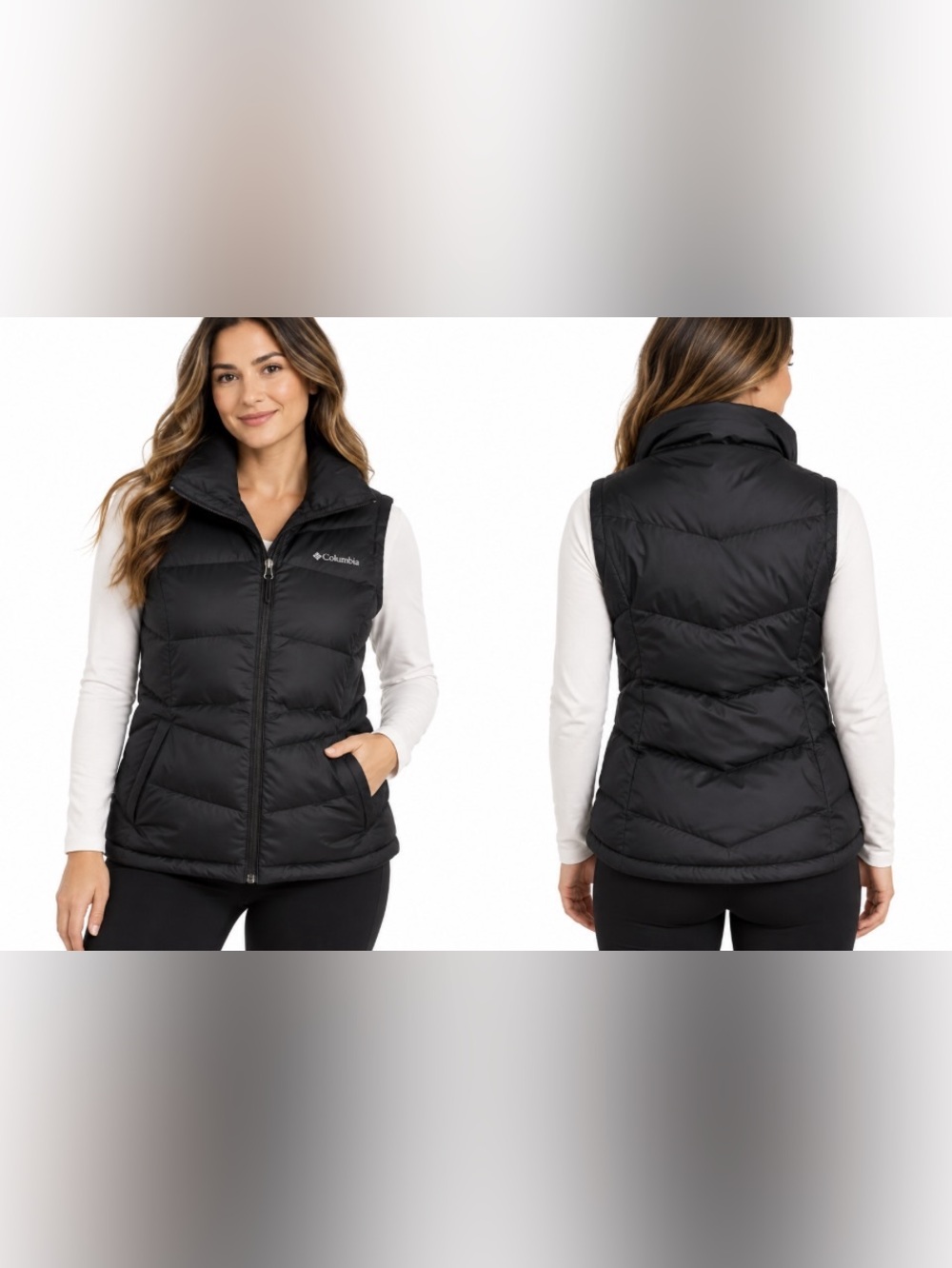 Columbia Omni-Heat Duck Down Puffer Vest Black Women's Size L Large
